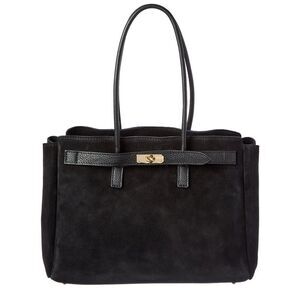 Isabella Rossetti Aurelia Suede Handbag, Black